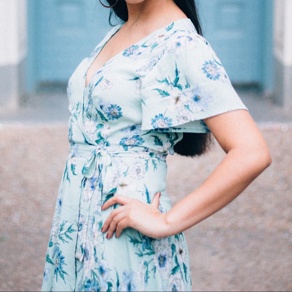 ASTR Floral Wrap Dress